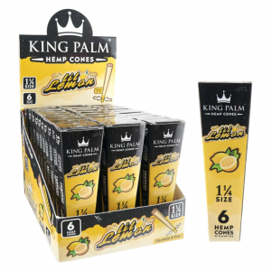 King Palm Hemp Cones 1 ¼ Size 6pk - Lil Lemon - 30ct Display